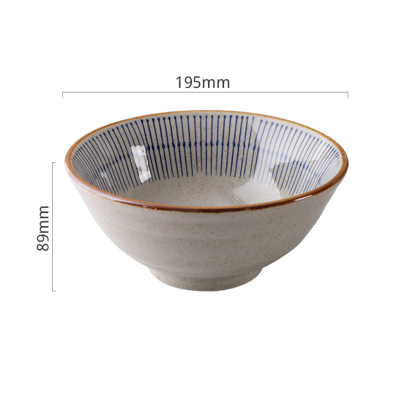 Blue String Japanese Hand-painted Ceramic Bowl