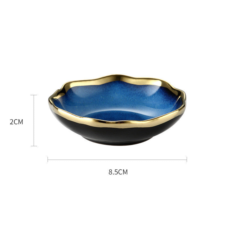 Ceramic Tableware Single Piece Phnom Penh Dark Blue Gradient Plate Bowl