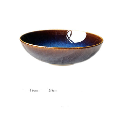 Ceramic Blue Kiln Becomes 8 Inch Shallow Dish