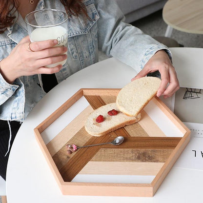 Rustic Visions Hexagonal Wood Tray