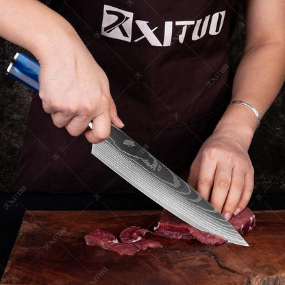 Santoku Blue Knife Set