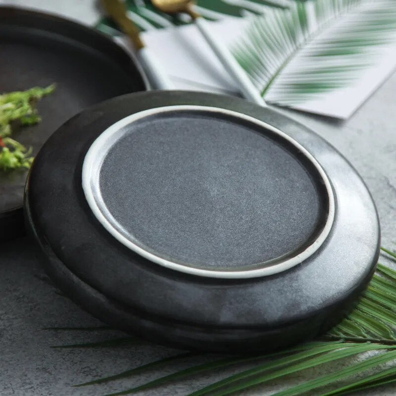 Charcoal and Jade Modern Plates