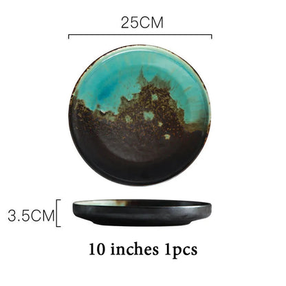 Charcoal and Jade Modern Plates